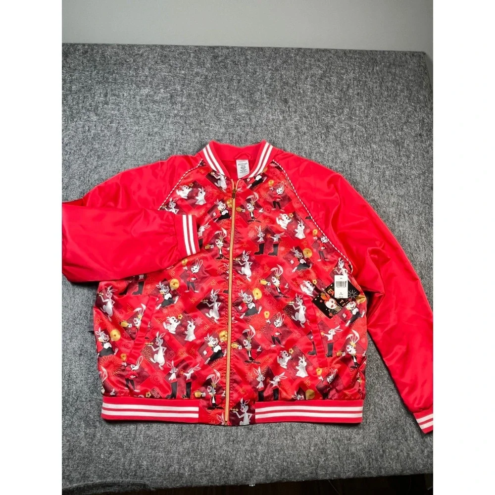 Disney Lunar New‎ Year Year of The Rabbit Bomber Jacket Size XL/EXG Red - Picture 3 of 9